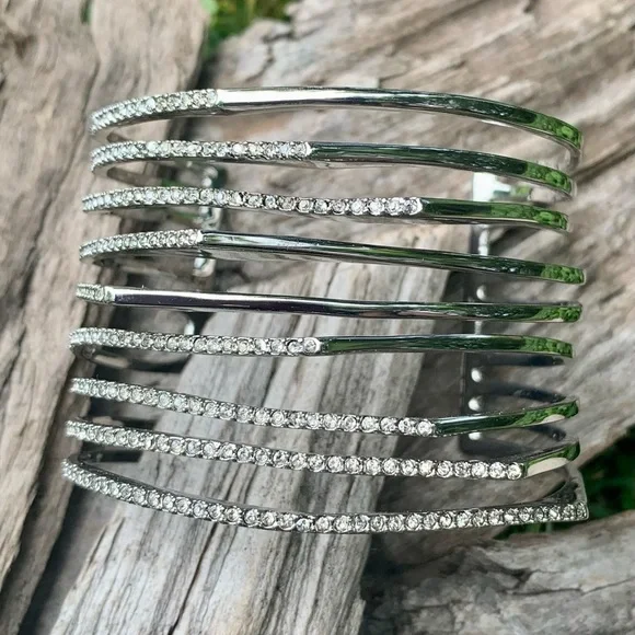 New Alexis Bittar Crystal Encrusted Origami Cuff Bracelet - Picture 8 of 8